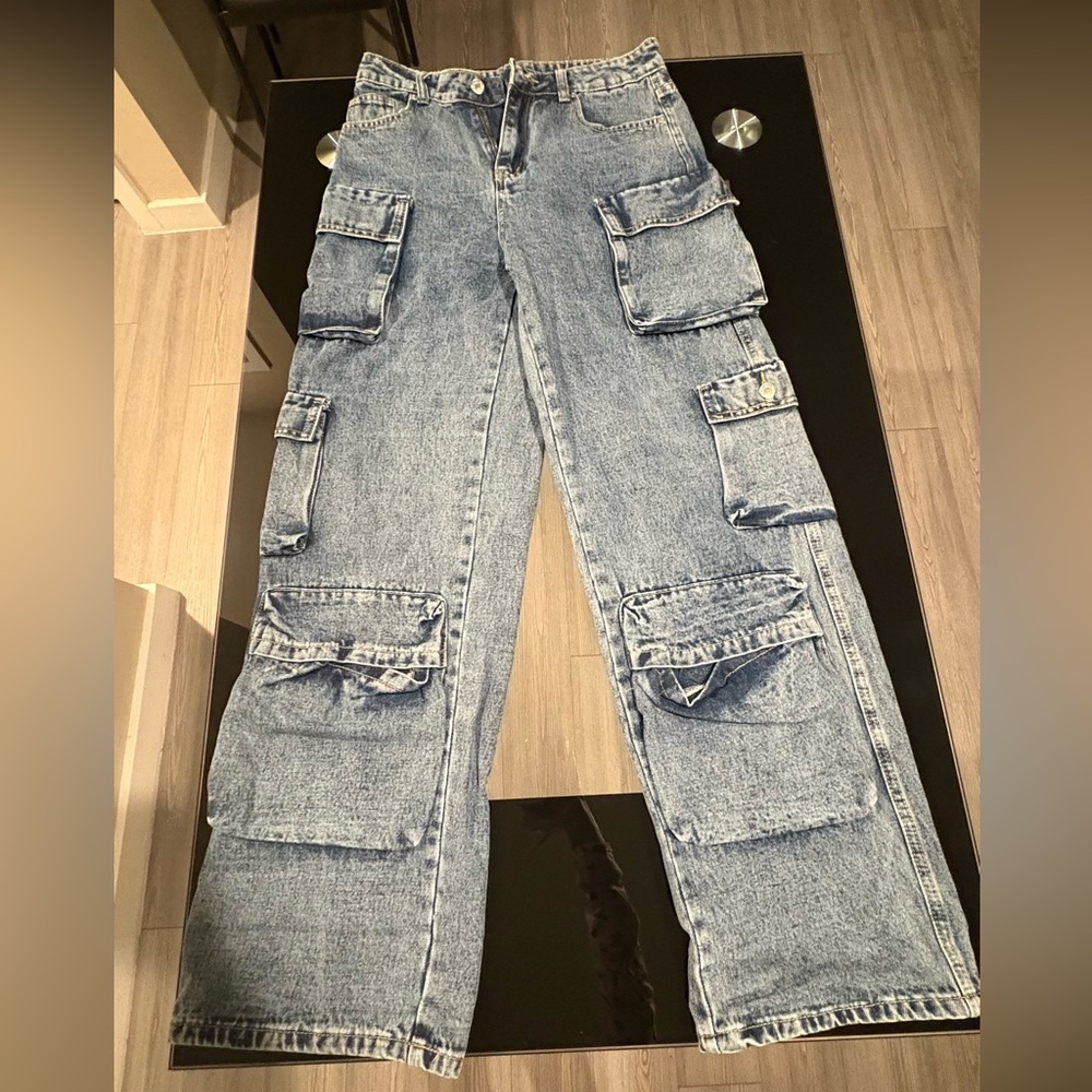SHEIN Dark Blue Denim Jeans